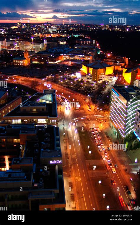 Skyline at night, Skyline at Night, Berlin Stock Photo - Alamy