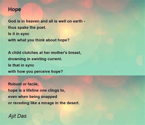 Hope Poem by Ajit Das - Poem Hunter