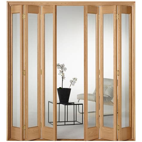 Weekamp Doors Internal Oak Fully Finished Marston Folding Sliding Door Set with Clear Glass ...