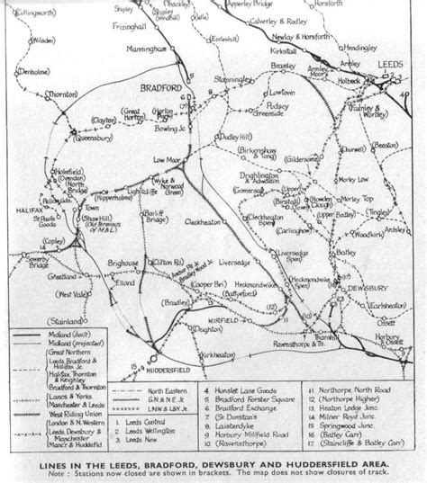 Steam Memories: West Yorkshire railways map