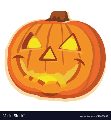 Funny pumpkin face 3 Royalty Free Vector Image