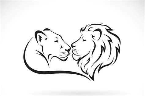 Male lion and female lion design. | Female lion, Female lion tattoo, Lion tattoo design