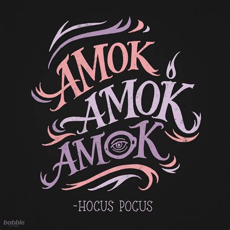 The classic Disney quote "Amok, amok, amok!" shouted by Sarah Sanderson in 'Hocus Pocus' is so ...