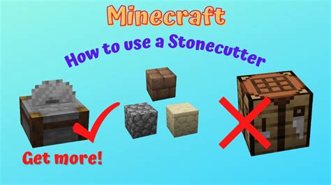 Minecraft How to use a Stonecutter - YouTube