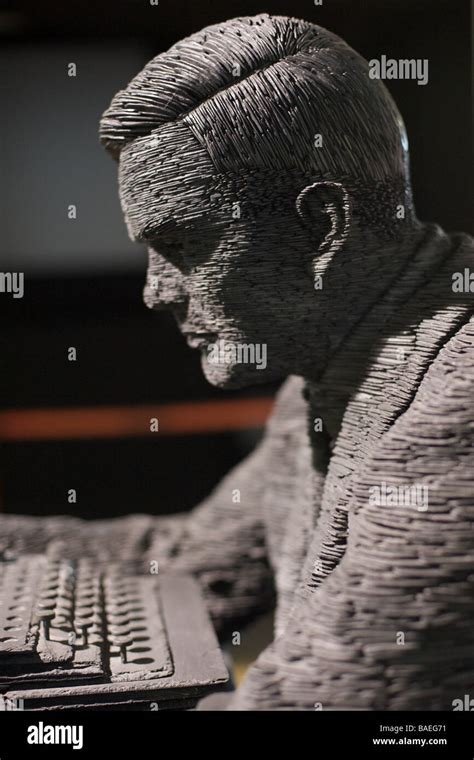 Alan Turing Statue in Slate Stock Photo - Alamy