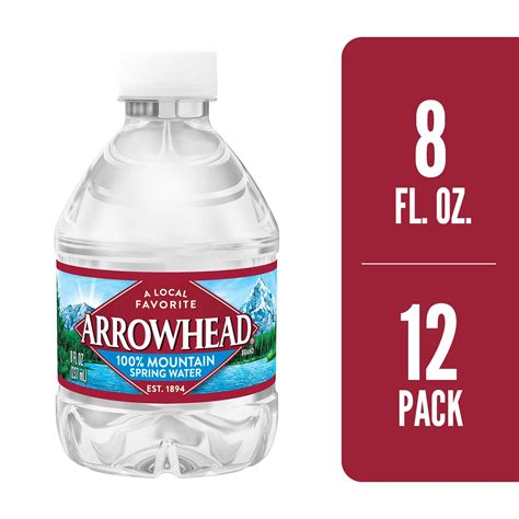 ARROWHEAD Brand 100% Mountain Spring Water, 8-ounce mini plastic bottles (Pack of 12) - Walmart ...