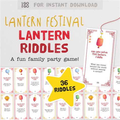 Printable Lantern Riddles - The Family Party Game of Solving Clues! – Print GoGo