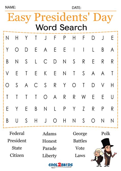 Presidents Day Word Search Printable - The Citrus Report