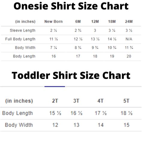 Toddler Shirt Size Chart – L'Cuisine Lifestyle