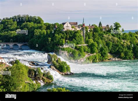 Rhine Falls with Laufen Castle, at Schaffhausen, Canton of Schaffhausen, Switzerland Stock Photo ...