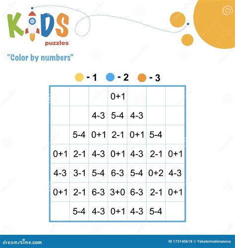 Color by Numbers. Mathematical Pixel Puzzle Stock Vector - Illustration of number, exercise ...