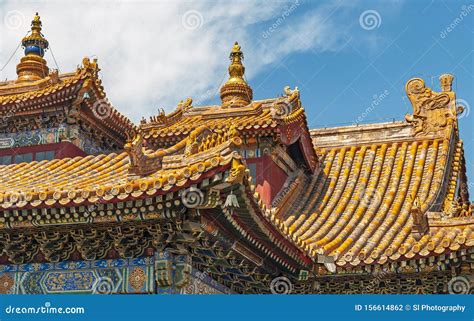 Yonghe Temple Roof Architecture, Beijing, China Stock Photo - Image of ...