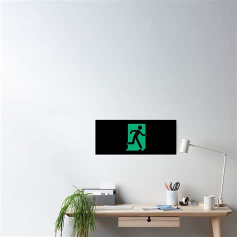 "Running Man Exit Sign, Right Hand" Poster by cheapexitsigns | Redbubble