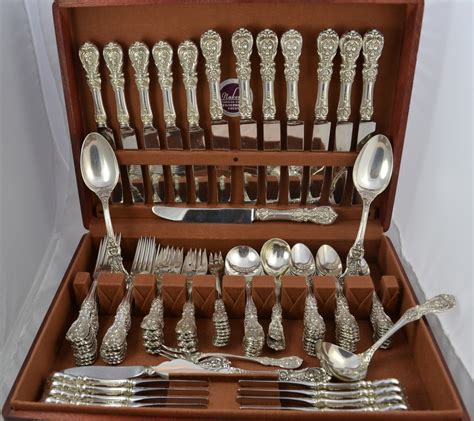 100pc Reed & Barton Francis 1st Sterling Silver Flatware Set - Los ...