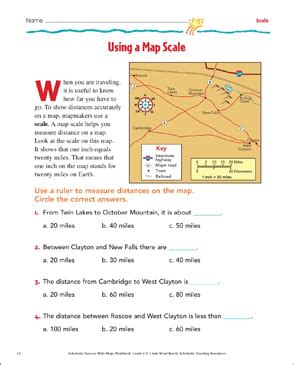 Reading A Map Scale Worksheet