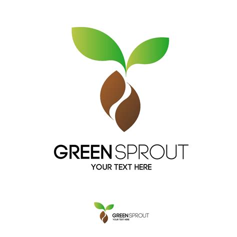 Vector green sprout logo modern color style 7654695 Vector Art at Vecteezy