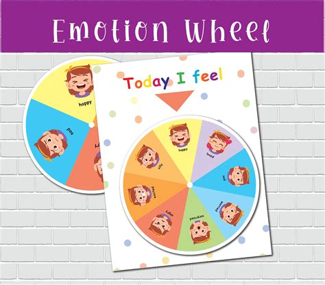 Emotions Wheel Printable Activity for girls, Kids Feelings, Emotions ...