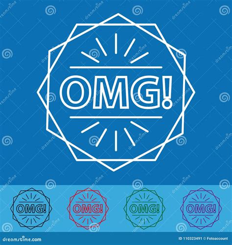 OMG! Sticker or Button - Vector Illustration - Different Colors Stock ...