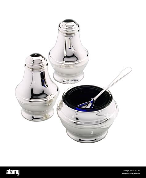 Silver cruet set Stock Photo - Alamy