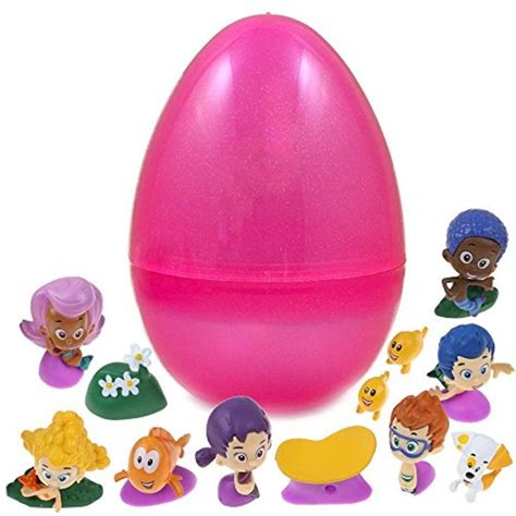 12 Bubble Guppy Figurines Inside Jumbo Glitter Easter Egg - Pre Filled To Save You Time - Use ...