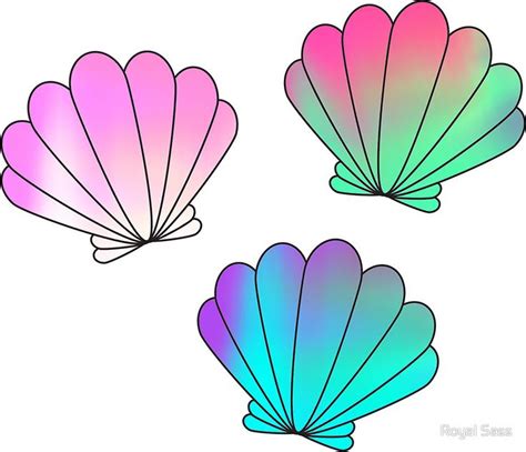 Holographic Mermaid Shells Sticker Set Sticker by Royal Sass | Mermaid sticker, Sticker set ...