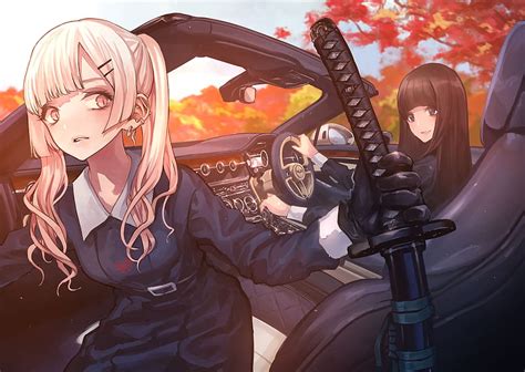 5005x3549 Anime Rich Girls, Katana, Sport Car, Gloves, rich anime HD ...