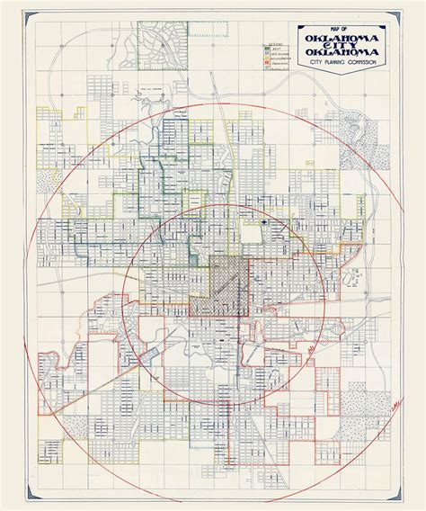 1935 Map of Oklahoma City Oklahoma - Etsy