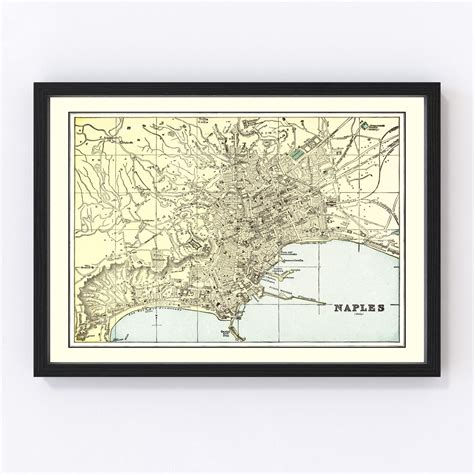 Vintage Map of Naples, Italy 1901 by Ted's Vintage Art