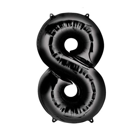 34in Black Number Balloon 8 - Party Store Miami FL | Same Day Delivery