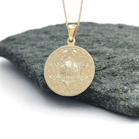 Gold Celtic Warrior Shield Necklace, From Ireland | My Irish Jeweler