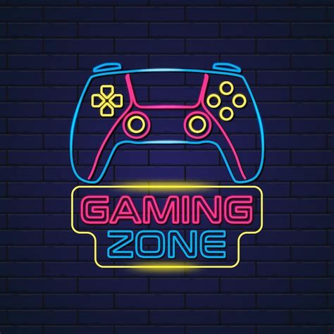 Premium Vector | Gaming Zone video game in neon style