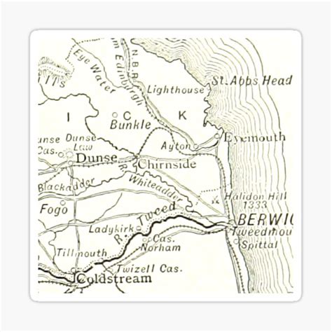 "CHIRNSIDE & surrounding area map 1891" Sticker for Sale by ...