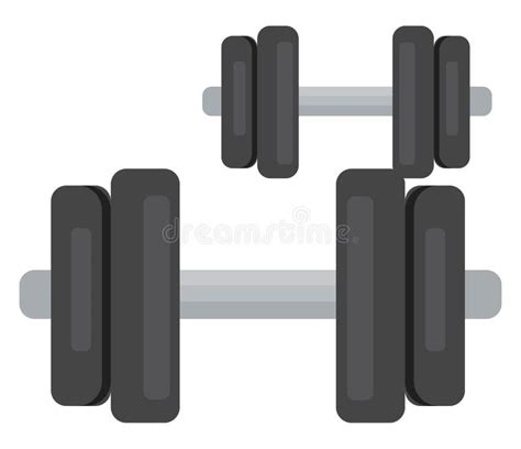 Black dumbbell, icon stock vector. Illustration of iron - 261375697