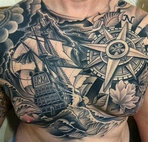 Stay The Course | Cool chest tattoos, Sailor tattoos, Chest piece tattoos