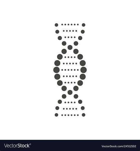 Black dna helix symbol on white background Vector Image