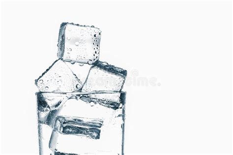 Ice Cubes In Fresh Drinking Water In Glass Stock Image - Image of ...