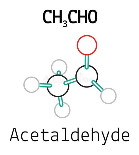 CH3CHO Acetaldehyde Molecule Stock Vector - Illustration of oxacyclopropane, formula: 68089347