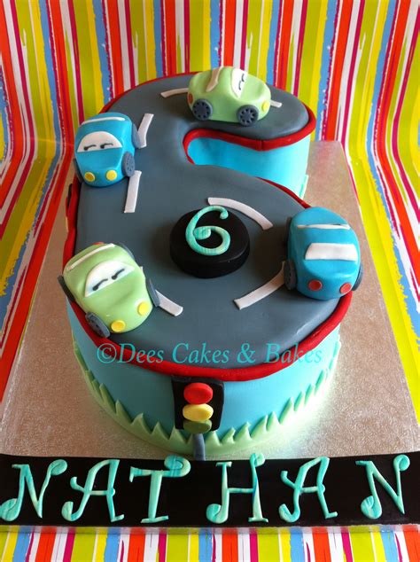 Number 6 cake for a little boy that loves cars | 6th birthday cakes, Cake, 6 cake