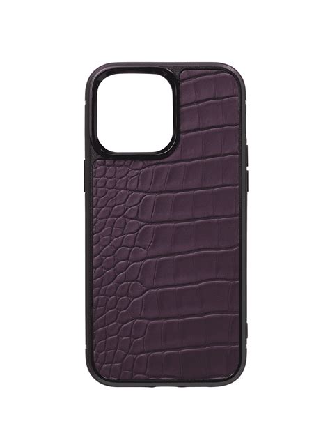 iPhone 14 Pro Max case dark purple semi matte alligator - Maison Jean ...