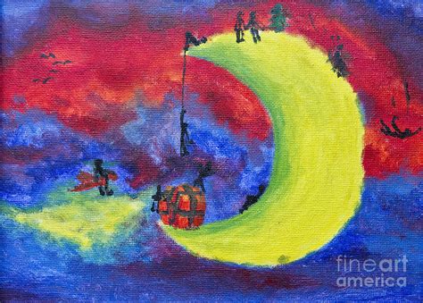 Xmas on Moon Painting by Irina Gromovaja - Fine Art America