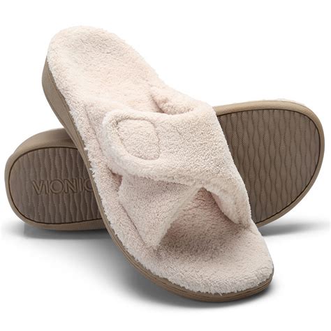 The Terry Cloth Arch Support Slide Slippers - Hammacher Schlemmer