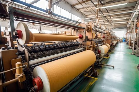 Premium Photo | Textile machines at work in a factory