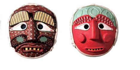 Korean traditional mask used in religious ceremonies or dance without ...