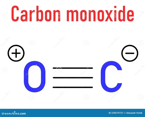 Carbon Monoxide or CO Toxic Gas Molecule. Skeletal Formula. Stock Vector - Illustration of ...