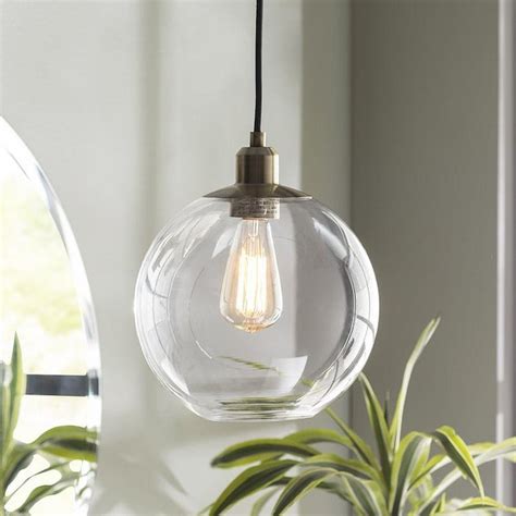 Clear Glass Industrial Clear Glass Globe Pendant Light in the Pendant ...