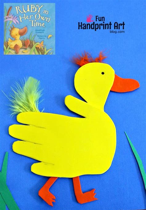 Hand Shaped Duck from Craft Foam - Book Activity