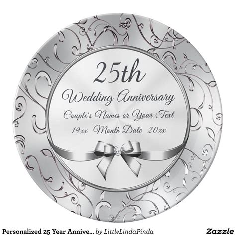 Personalized 25 Year Anniversary Gift, Plate | Zazzle | 25 year ...