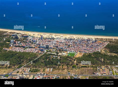 Monte Gordo beach and Monte Gordo. Vila Real de Santo Antonio council ...