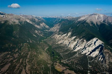 Aerial View of Chalk Cliffs, Chalk Creek and Mount Princeton between Buena Vista and Salida ...