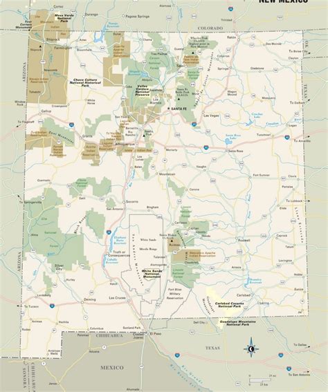 New Mexico national parks, monuments and forests map - Ontheworldmap.com